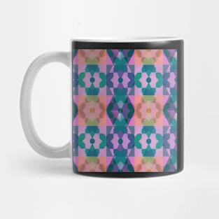 Mod Flower Squares Teal & Purple Mug